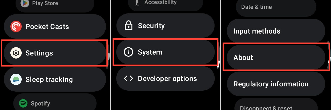 Naivgate the settings app on the TicWatch Pro 5