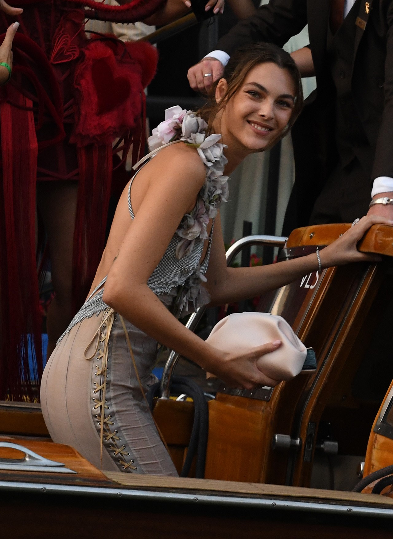 Vittoria Ceretti ahead of Jeff Bezos and Lauren Sanchez Wedding at Hotel Gritti on June 23, 2025 in Venice, Italy.