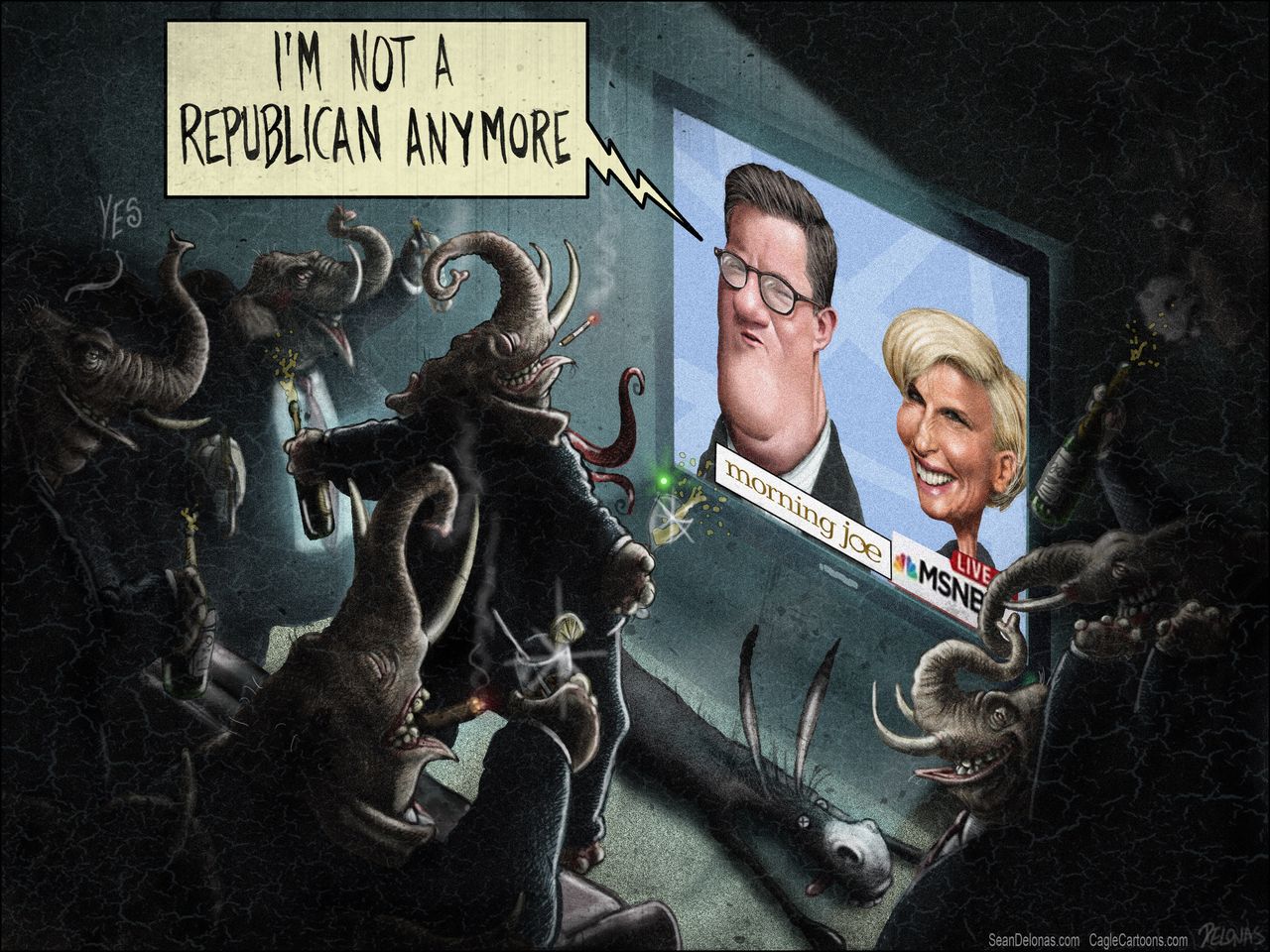 Political cartoon U.S. Scarborough Morning Joe Republican Independent