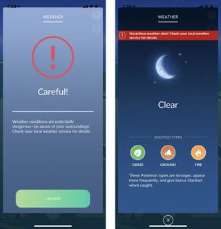 Pokemon Go Weather Warnings