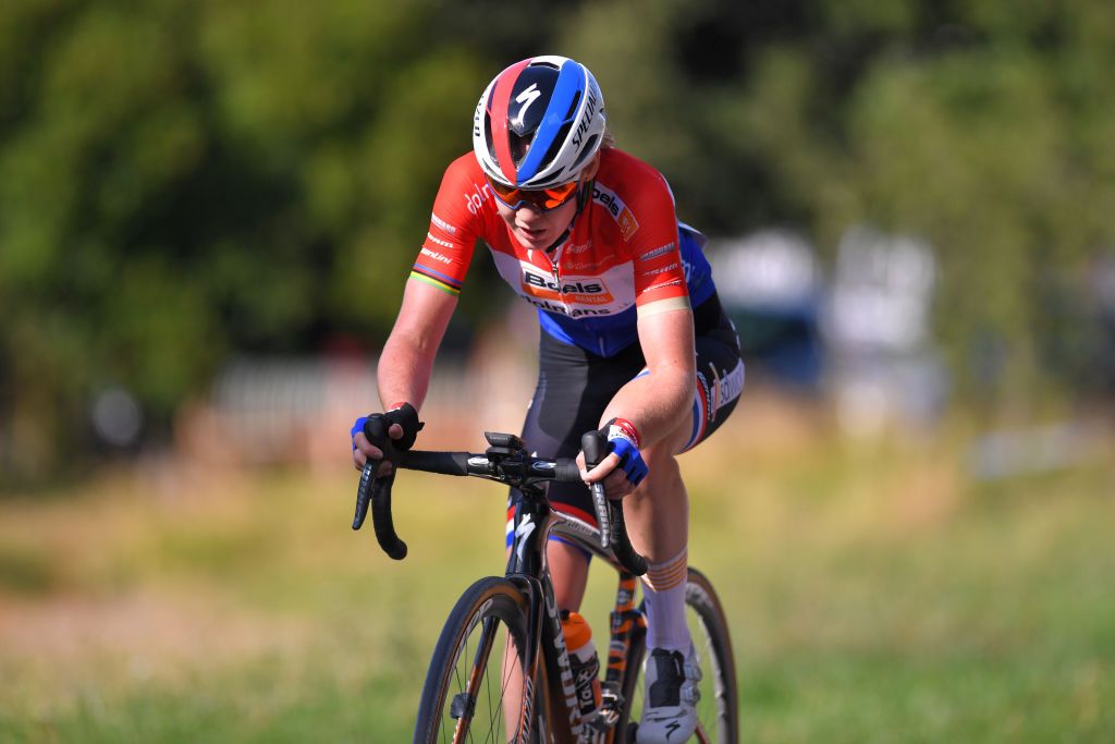 ARCIDOSSO ITALY SEPTEMBER 12 Anna Van Der Breggen of The Netherlands and Boels Dolmans Cycling Team during the 31st Giro dItalia Internazionale Femminile 2020 Stage 2 a 1248km stage from Civitella Paganico to Arcidosso GiroRosaIccrea GiroRosa on September 12 2020 in Arcidosso Italy Photo by Luc ClaessenGetty Images