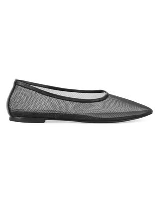 Staud, Alba Leather-Trimmed Mesh Ballet Flats