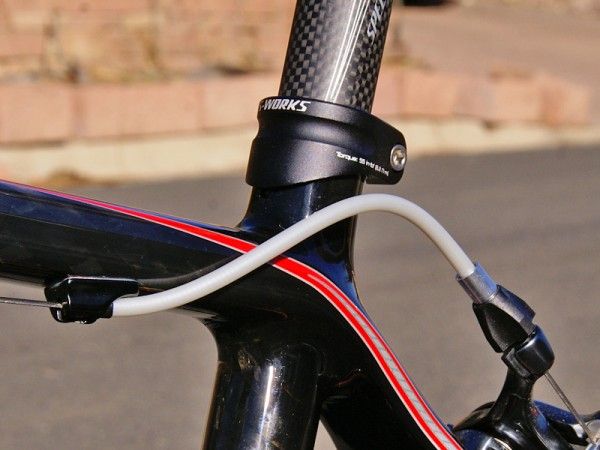 The tall aluminum collar offers a solid hold on the conventional seatpost.