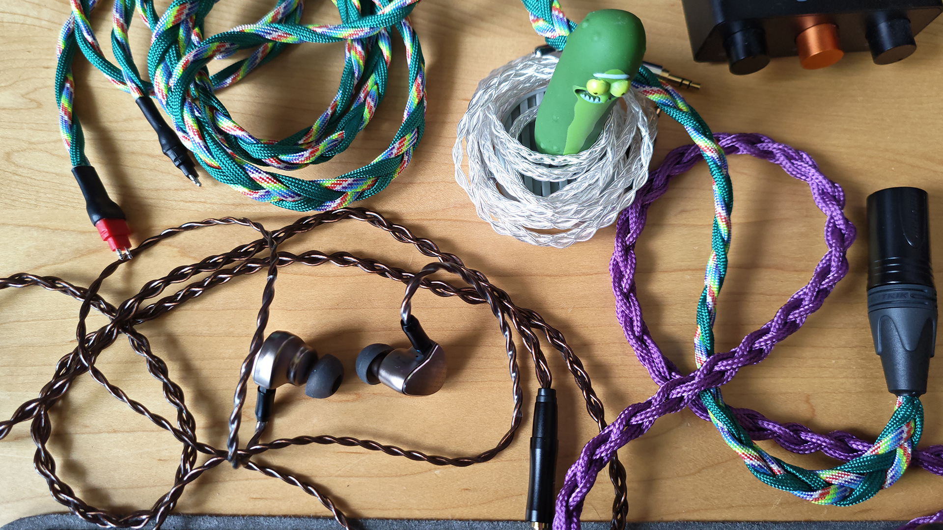 Photos featuring headphone and earphone cables.