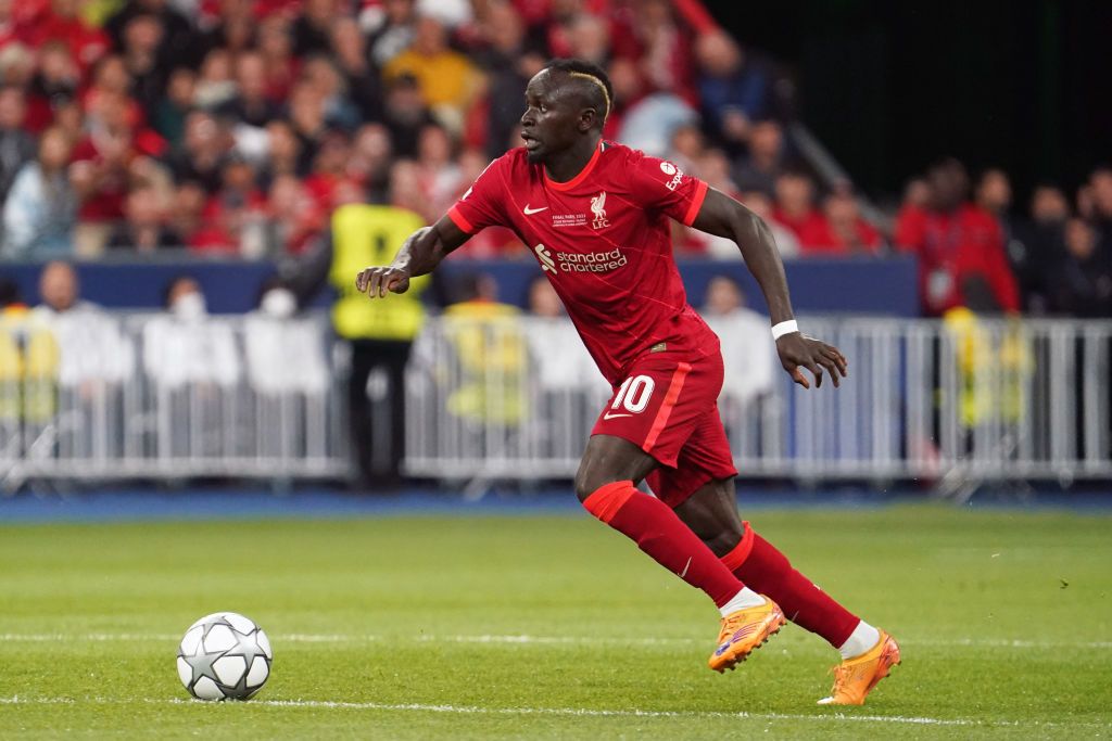 Sadio Mane playing for Liverpool against Real Madrid in the Champions League final wearing New Balance Furon V6+ boots