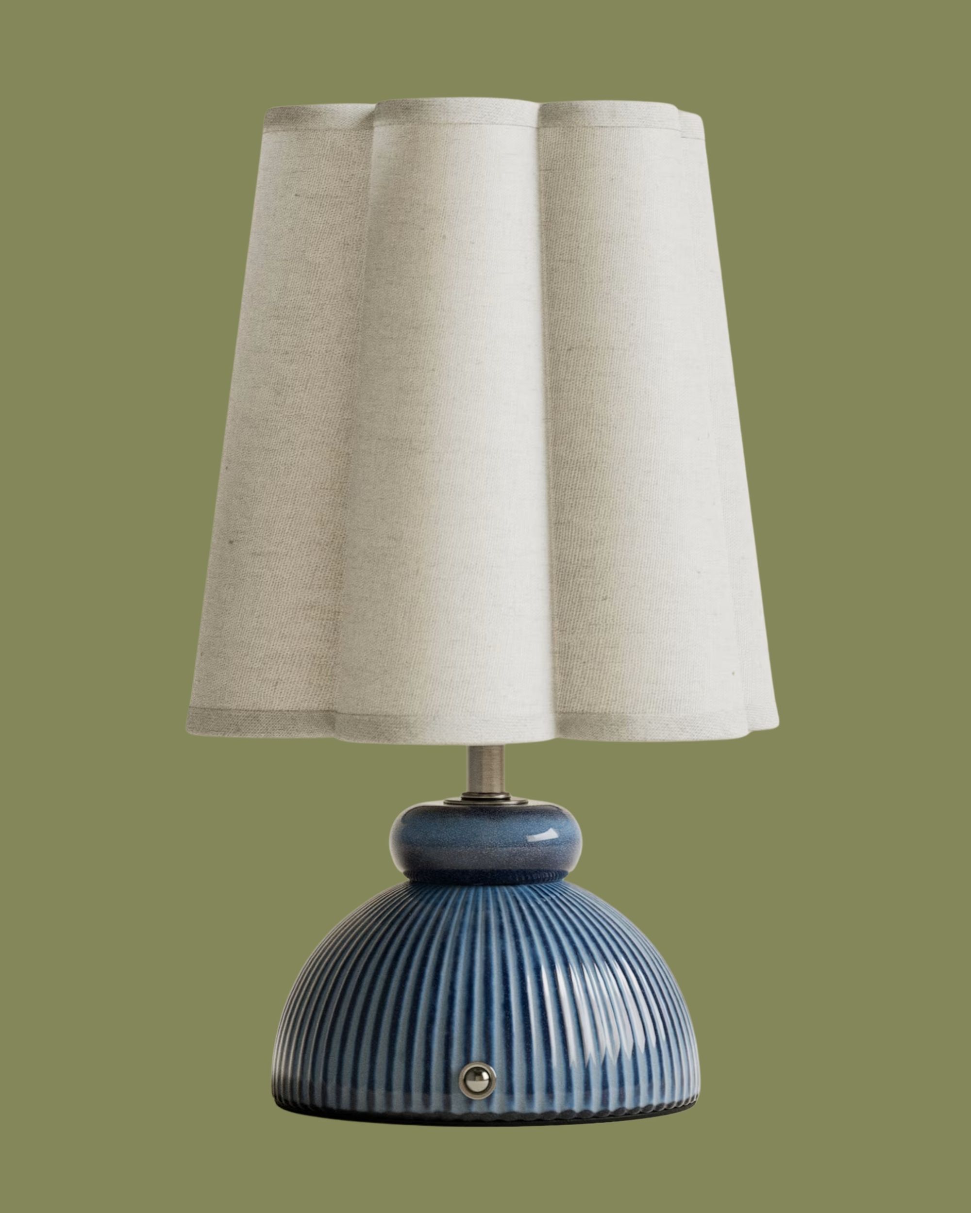 M&amp;amp;S, Ribbed Scallop Rechargeable Table Lamp