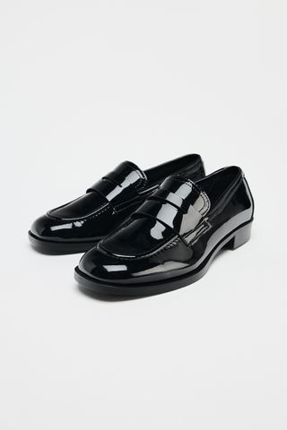 Faux Patent Leather Moccasin