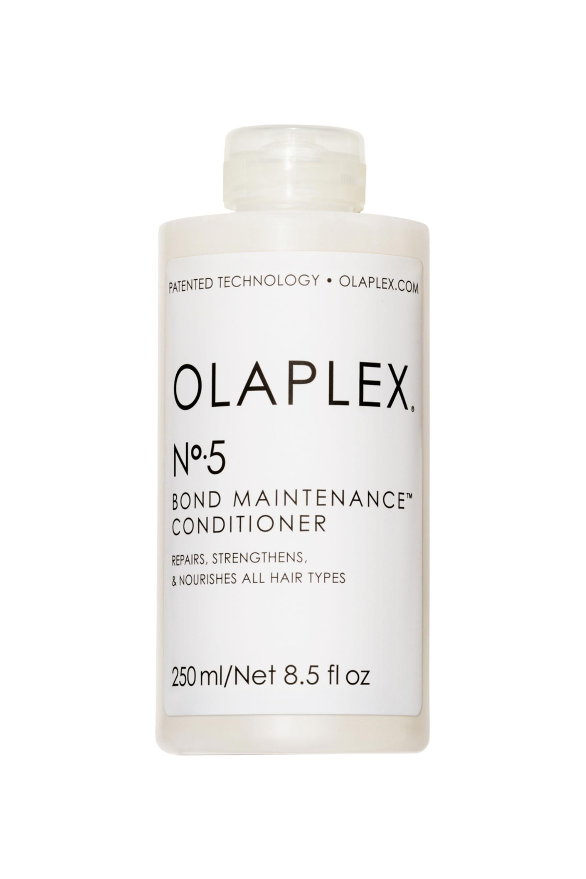 A bottle of Olaplex No.5 Bond Maintenance Conditioner.