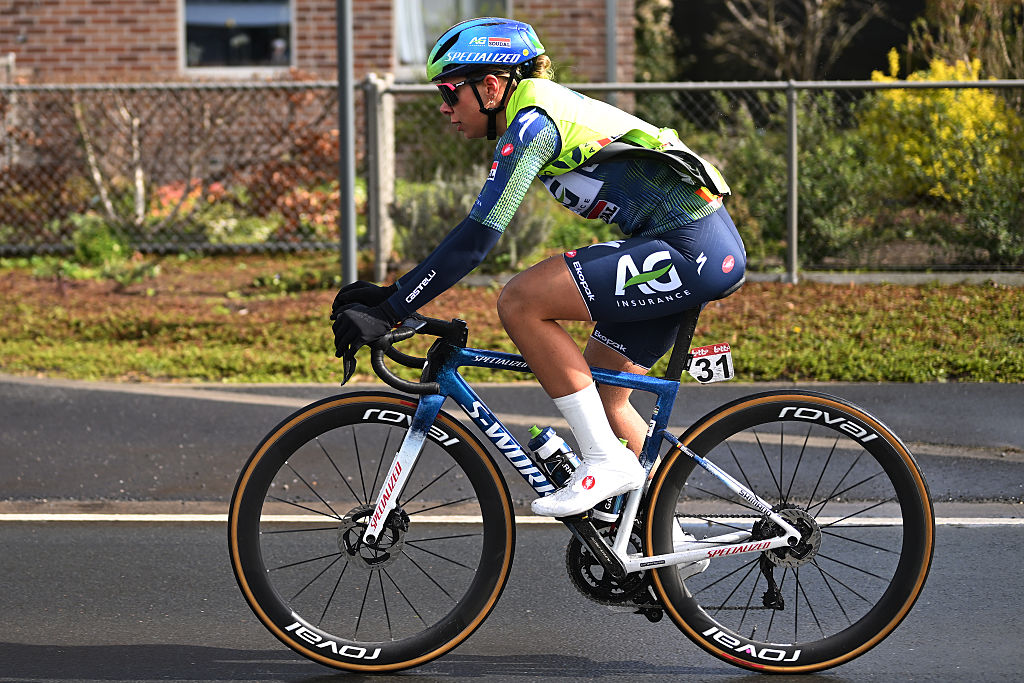 BRUGES, BELGIUM - MARCH 26: Shari Bossuyt of Belgium and Team AG Insurance - Soudal competes during the 9th Ronde van Brugge - Tour of Bruges 2026, Women's Elite a 143.7km one day race from Bruges to Bruges on March 26, 2026 in Bruges, Belgium. (Photo by Luc Claessen/Getty Images)