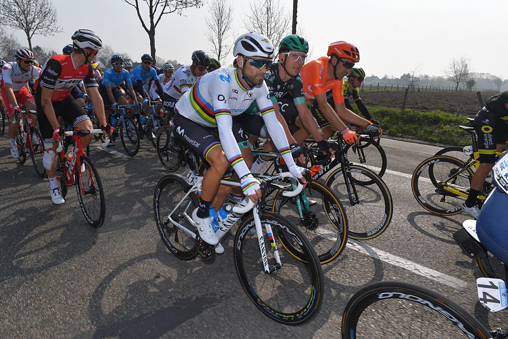 Alejandro Valverde (Movistar) racing Tour of Flanders