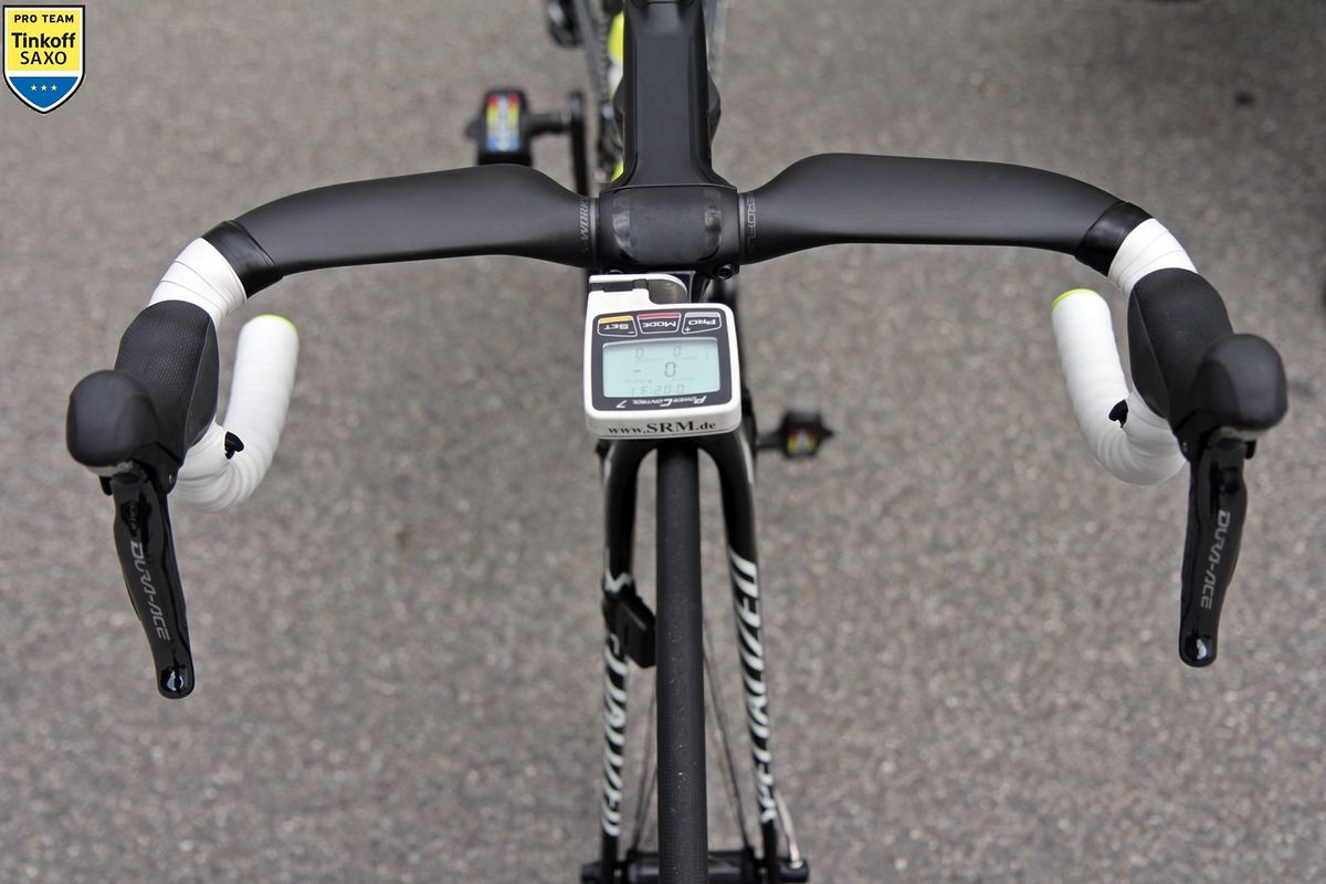 Sagan uses a different one-piece bar from Cavendish, one without rise from the stem