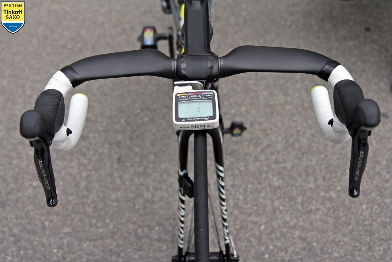 Sagan uses a different one-piece bar from Cavendish, one without rise from the stem
