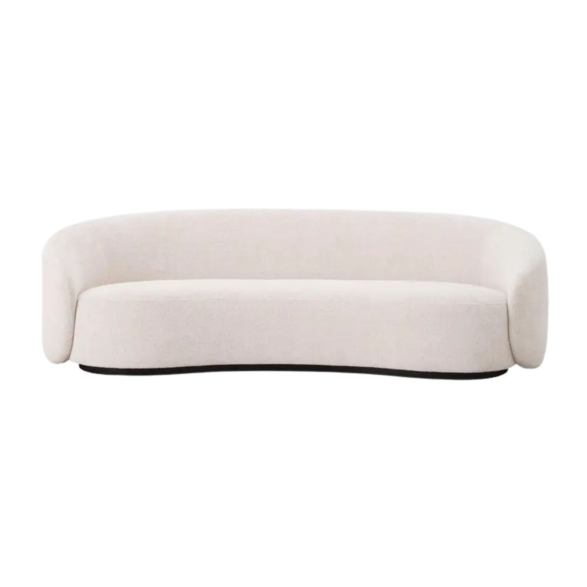 curved white sofa