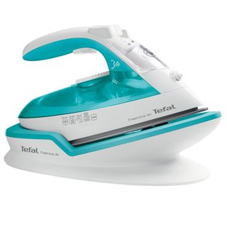 Green and white Tefal iron