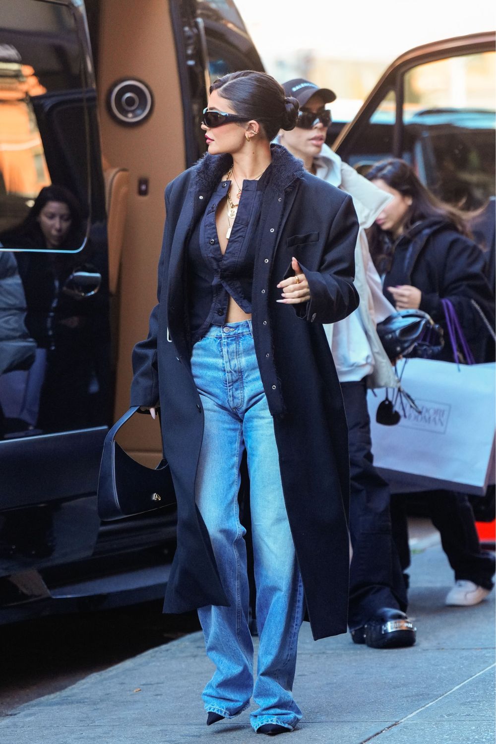kylie jenner wearing aupen handbag
