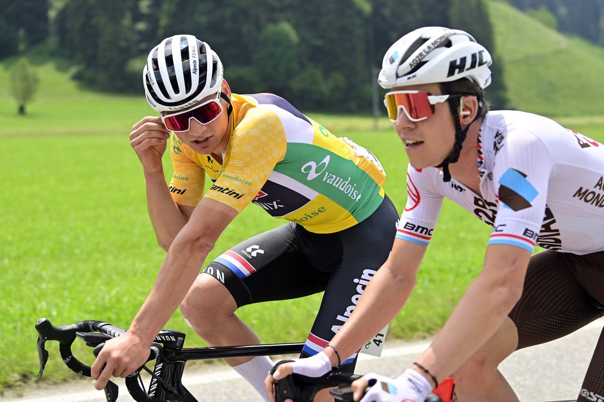 Tour de Suisse 2021 - 85th Edition - 4th stage Sankt Urban - Gstaad 171 km - 09/06/2021 - Mathieu Van Der Poel (NED - Alpecin-Fenix) - Bob Jungels (LUX - AG2R Citroen Team) - photo Peter De Voecht/PN/BettiniPhoto&Acirc;&copy;2021