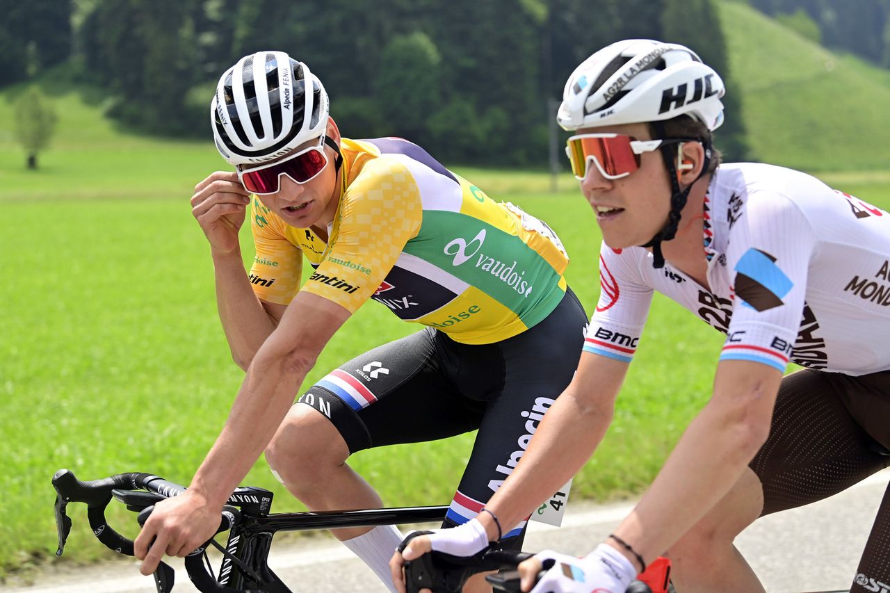 Tour de Suisse 2021 - 85th Edition - 4th stage Sankt Urban - Gstaad 171 km - 09/06/2021 - Mathieu Van Der Poel (NED - Alpecin-Fenix) - Bob Jungels (LUX - AG2R Citroen Team) - photo Peter De Voecht/PN/BettiniPhoto&Acirc;&copy;2021
