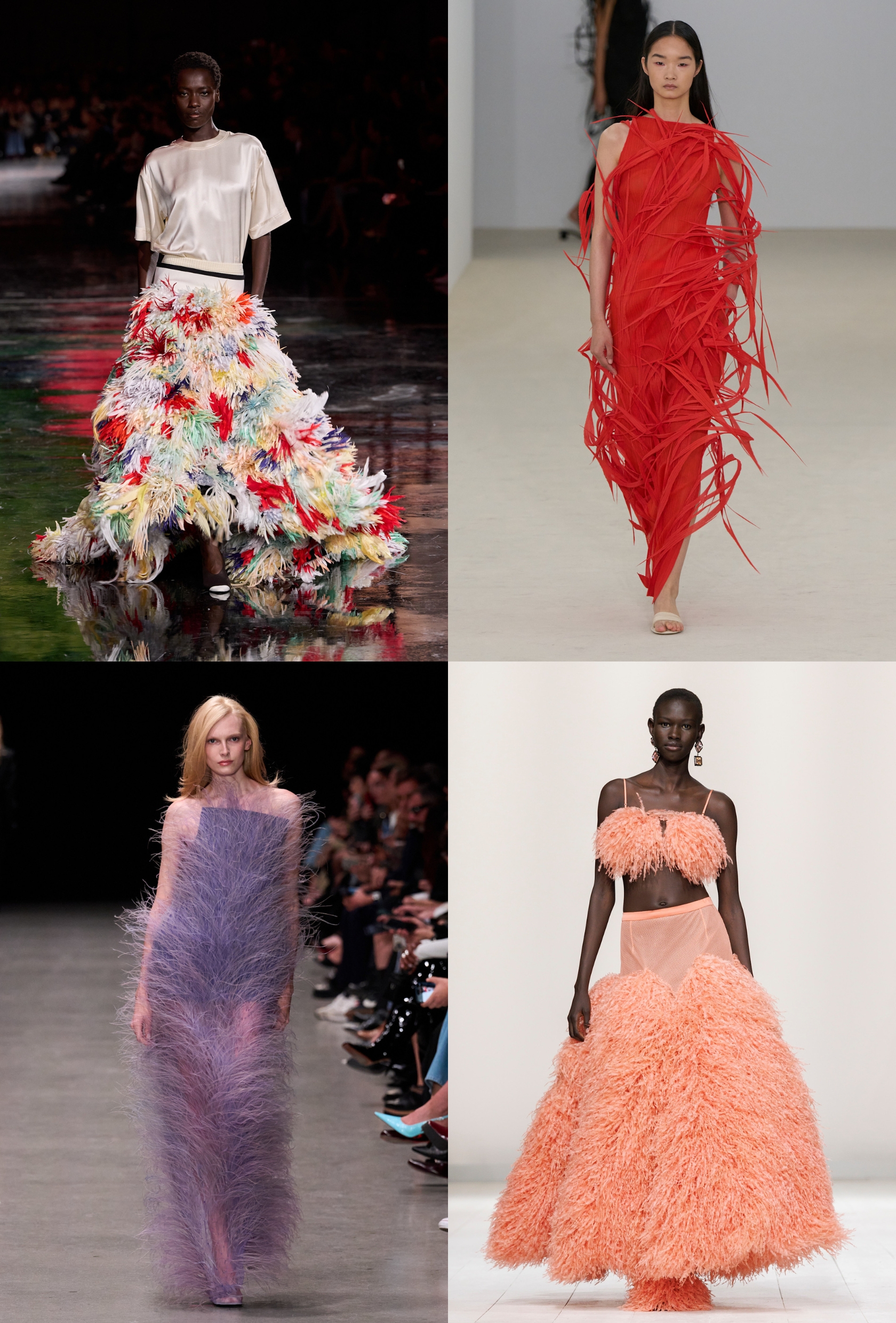 Collage of models from Paris Fashion Week