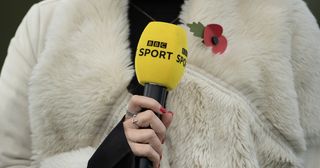World Cup 2022: How to change the commentators on BBC One: A detail of a BBC Sport microphone before the FA Women's Super League match between Everton FC and Manchester United at Walton Hall Park on October 30, 2022 in Liverpool, United Kingdom.