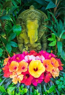 Hindu Garden With Flowers