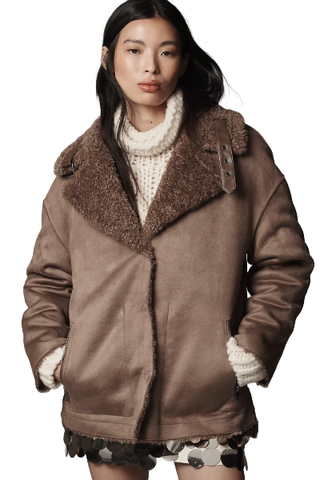 Pilcro Reversible Faux-Shearling Coat