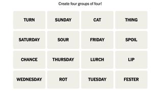 The NYT Connections puzzle for October 16