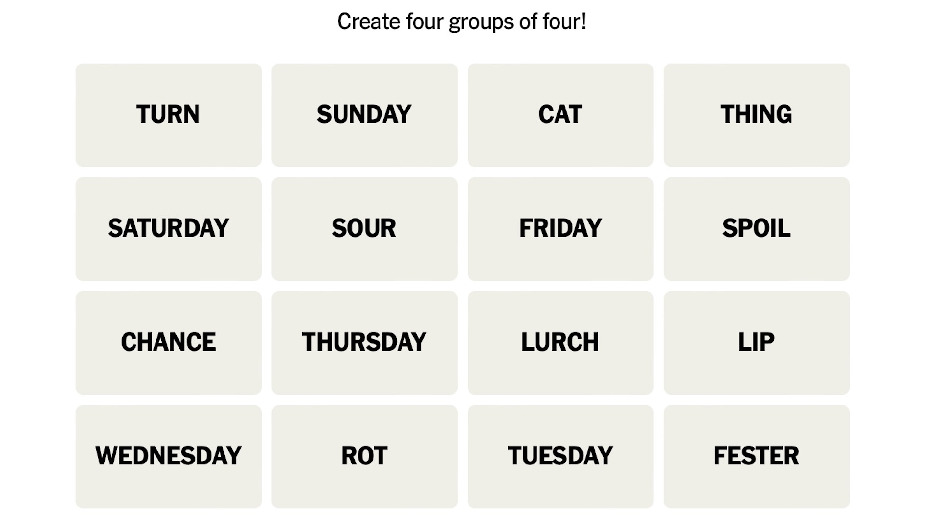 NYT Connections answers today for October 16