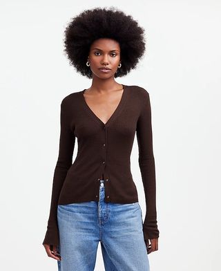 Madewell, Merino Wool-Silk Blend Cardigan Sweater