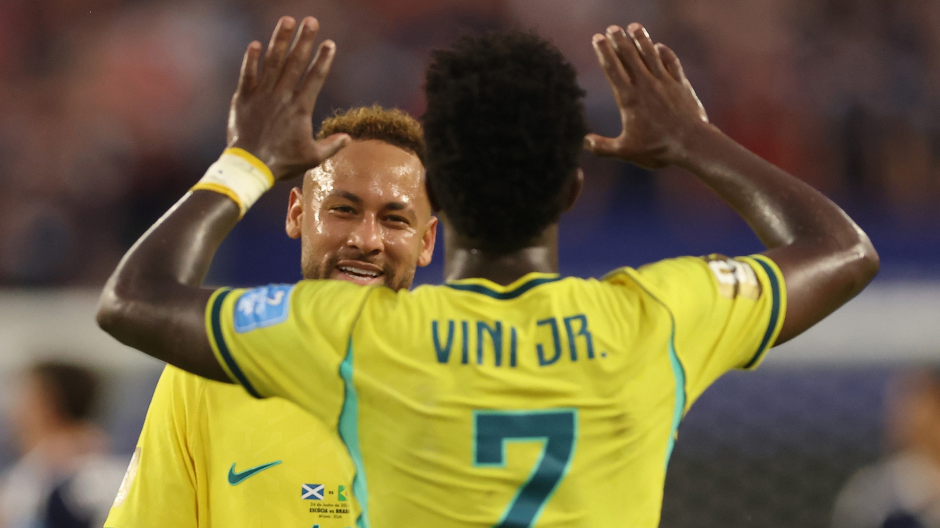 Brazil's Neymar and Vinicius Junior at World Cup 2026