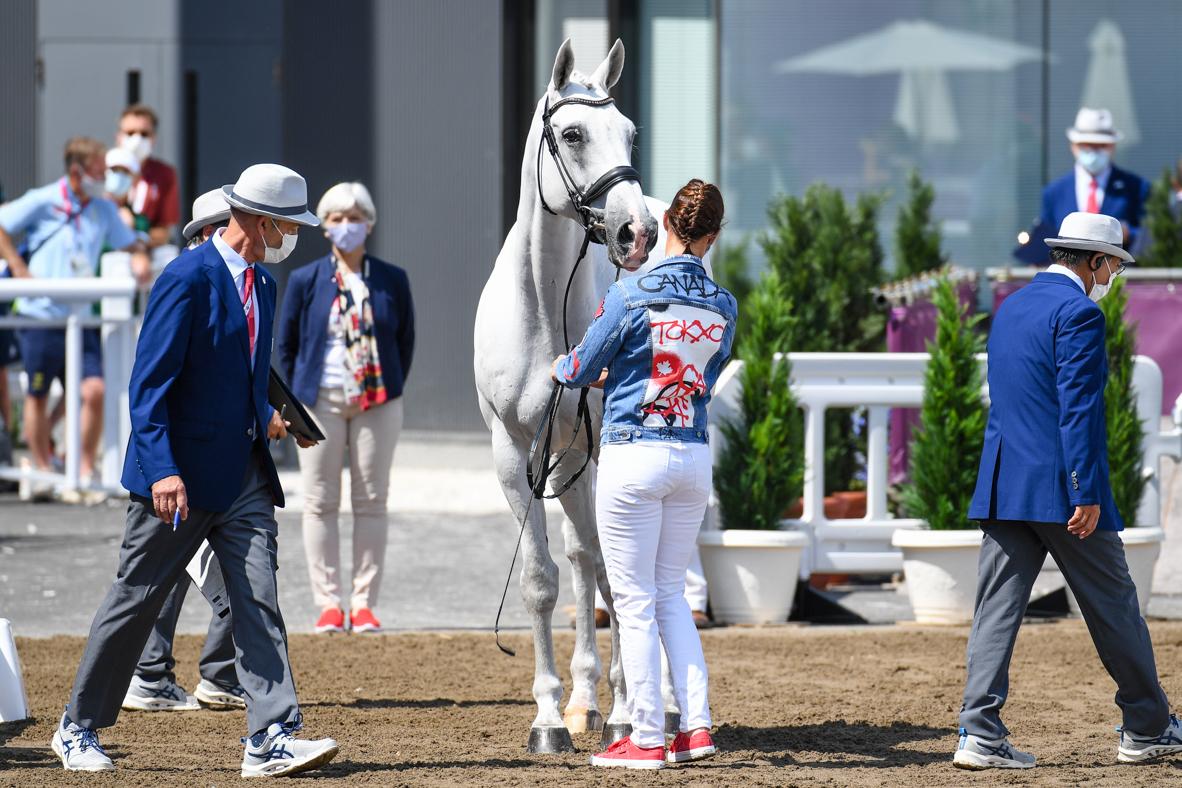 Olympic eventing first trot-up pictures: Colleen Loach and Qorry Blue D&amp;rsquo;Argouges