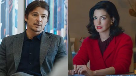 From left to right: A side-by-side of Josh Hartnett and Anne Hathaway in Verity. 