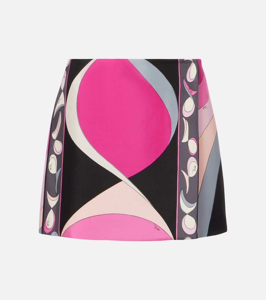 Pesci Silk Twill Miniskirt