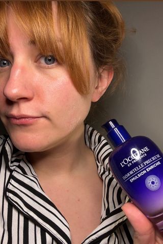 matilda holding loccitane immortelle night cream