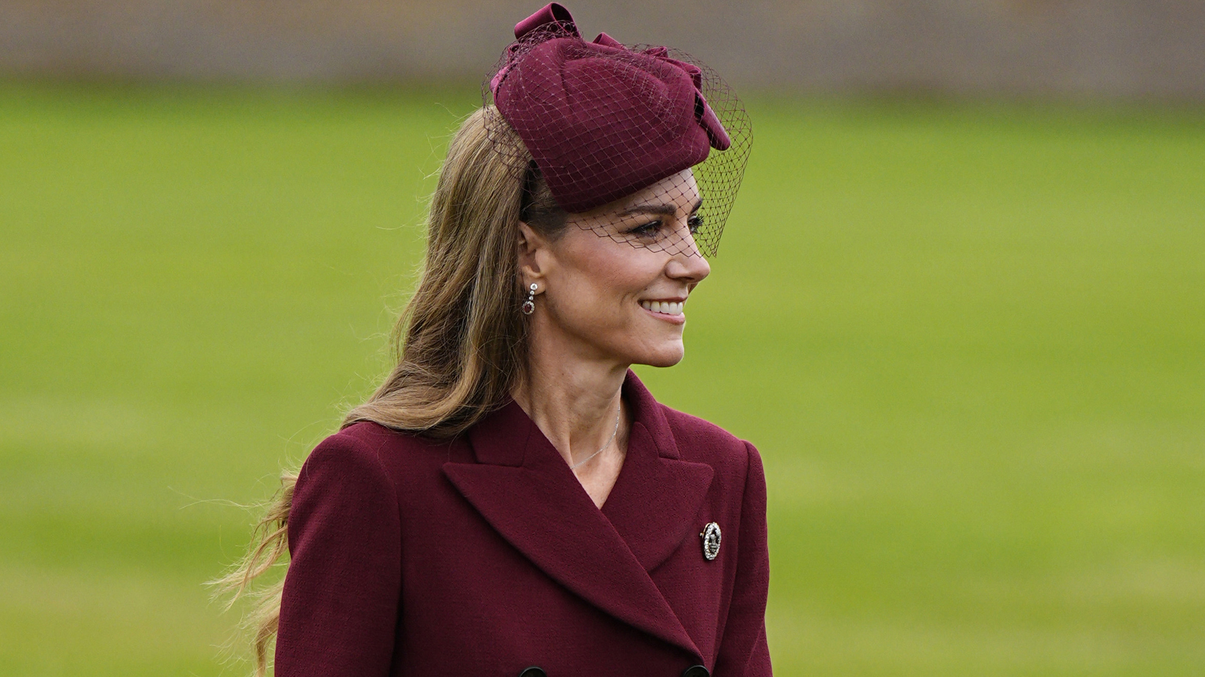 Catherine, Princess of Wales, wearing a brooch