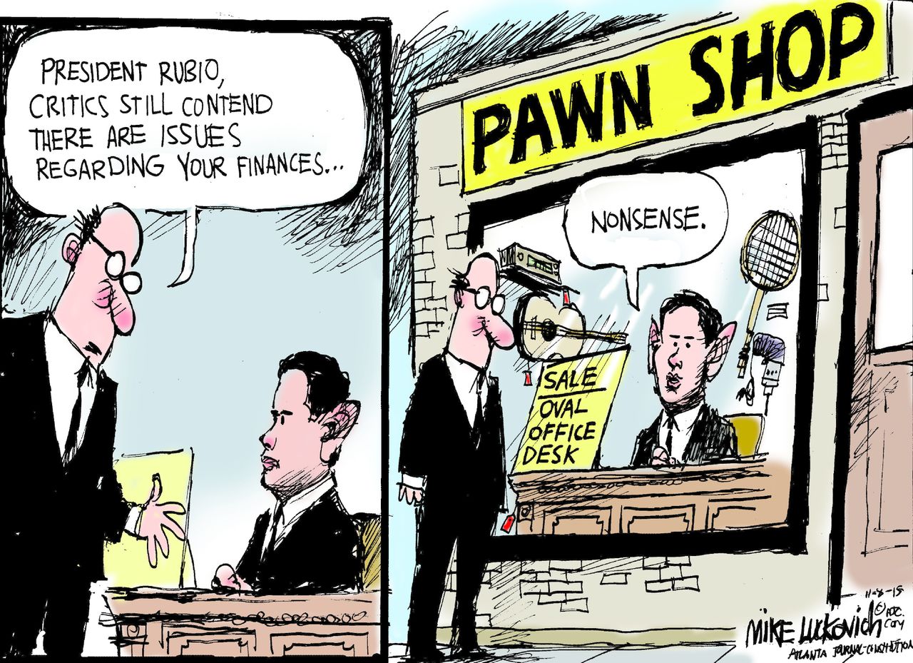 Political cartoon U.S. Marco Rubio 2016