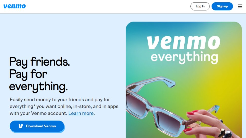 Venmo website screenshot (March 2026).
