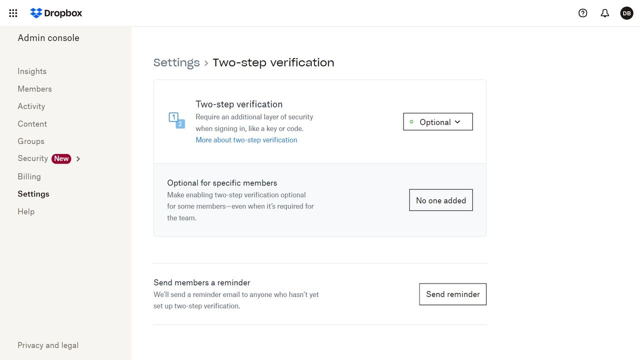 Dropbox two-factor authentication tools