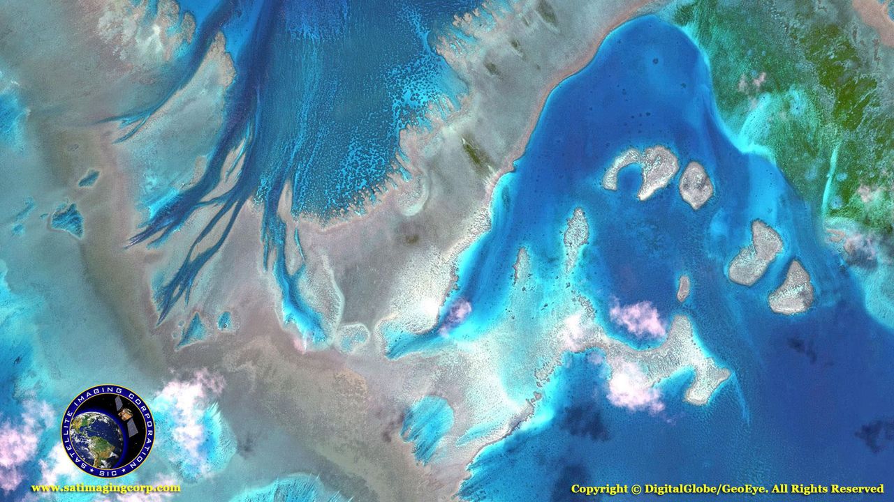 Satellites help researchers assess the health of coral reefs.