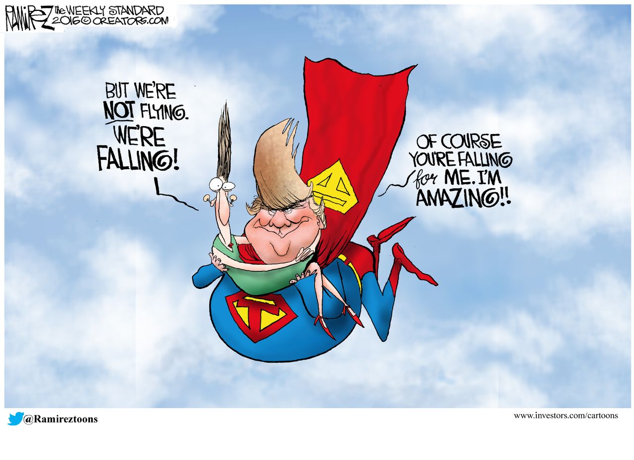 Political Cartoon U.S. Trump 2016