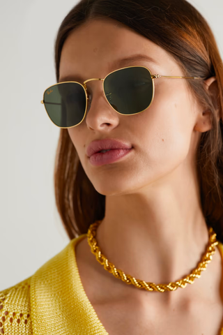 Ray-Ban Frank square-frame gold-tone sunglasses