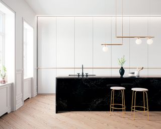 Luxury kitchen with modern lighting scheme