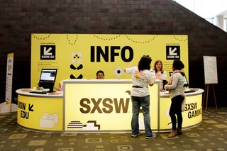 SXSW, the annual event in Austin, Texas, has been cancelled. This photo shows a scene from the event in 2019.