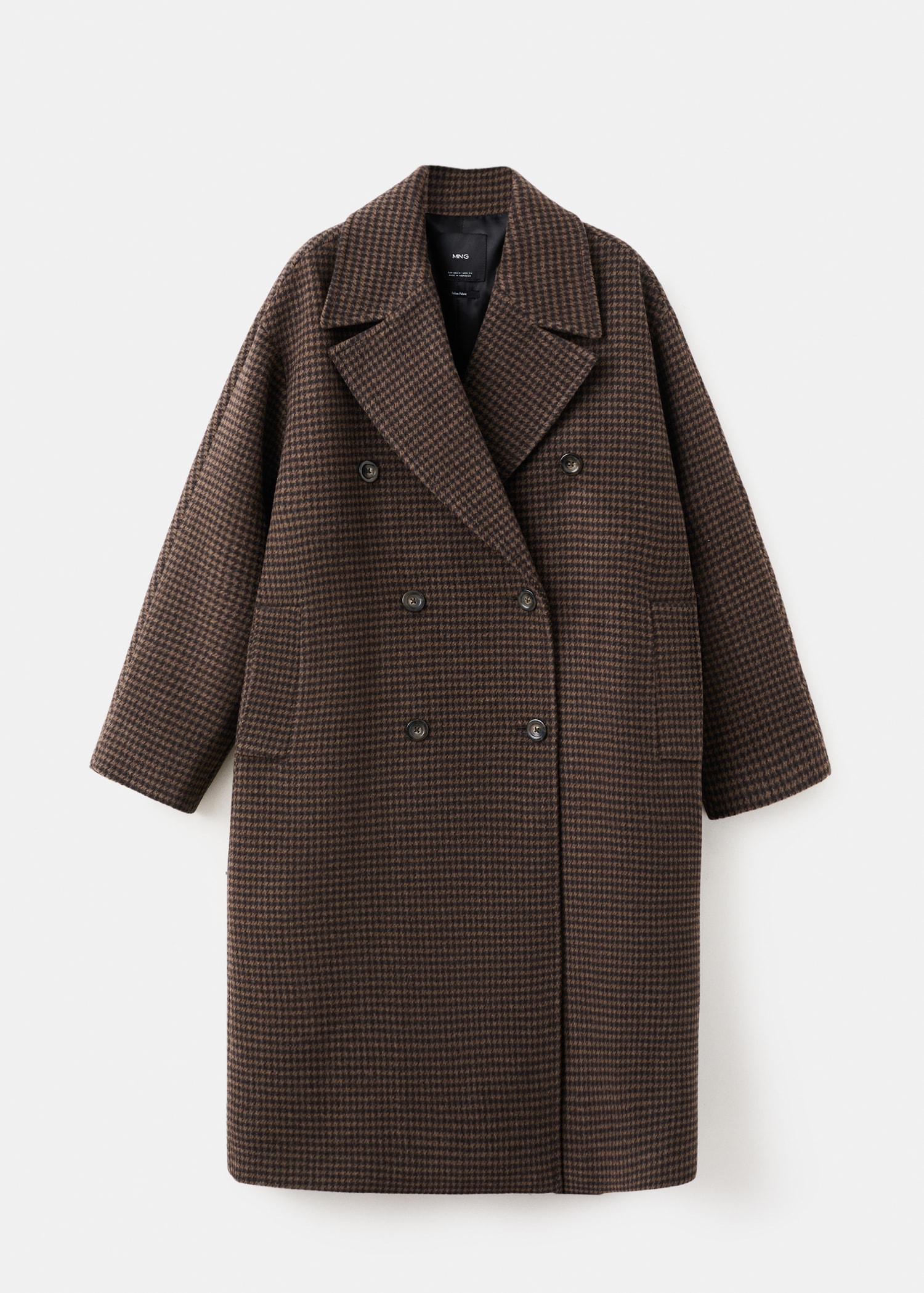 Wool-Blend Micro-Houndstooth Coat - Women | Mango Usa