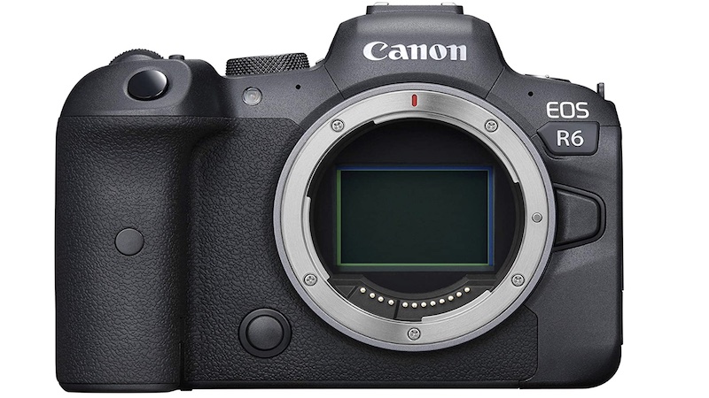 black and silver full-frame mirrorless camera