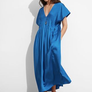 & Other Stories blue pleated dress