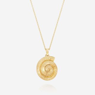 Tutamen Spiral Pendant With Chain 18ct Yellow Gold