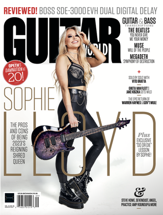 Sophie Lloyd adorns the cover of Guitar World's September 2023 issue