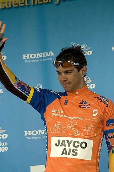 Jayco/AIS's Michael Matthews was awarded the orange jersey for being the most aggressive rider on the stage.