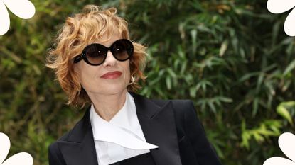 Isabelle Huppert with a shaggy bob at Milan Fashion Week