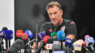 Herve Renard takes a press conference after being named new Tunisia manager midway through the World Cup 2026